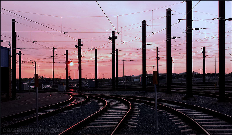 Calgary Ctrain yard at Anderson garage