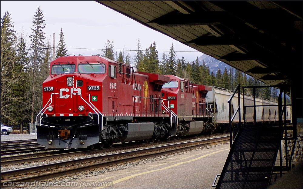 Canadian Pacific AC44CW unit 9735 at Banff, Alberta