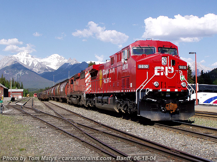 Canadian Pacific GE AC4400CW unit 9810 at Banff
