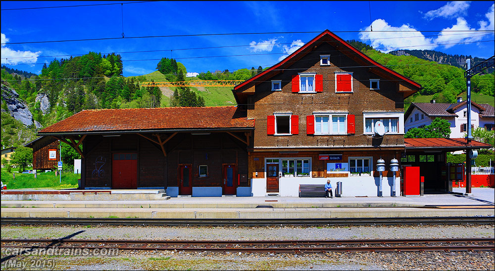 RhB Grusch station Landquart-Davos line (May 2015)