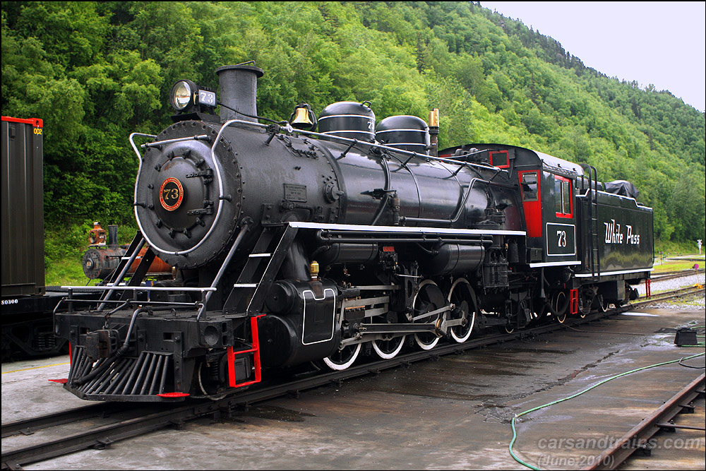 WP & YR steam locomotive no. 73 at Skagway, Alaska