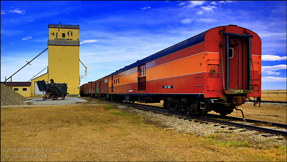 An old Southern Pacific car at Mossleigh, Alberta.