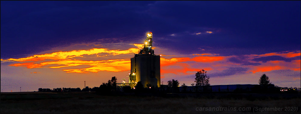 Large grain elevator near Gleichen Alberta